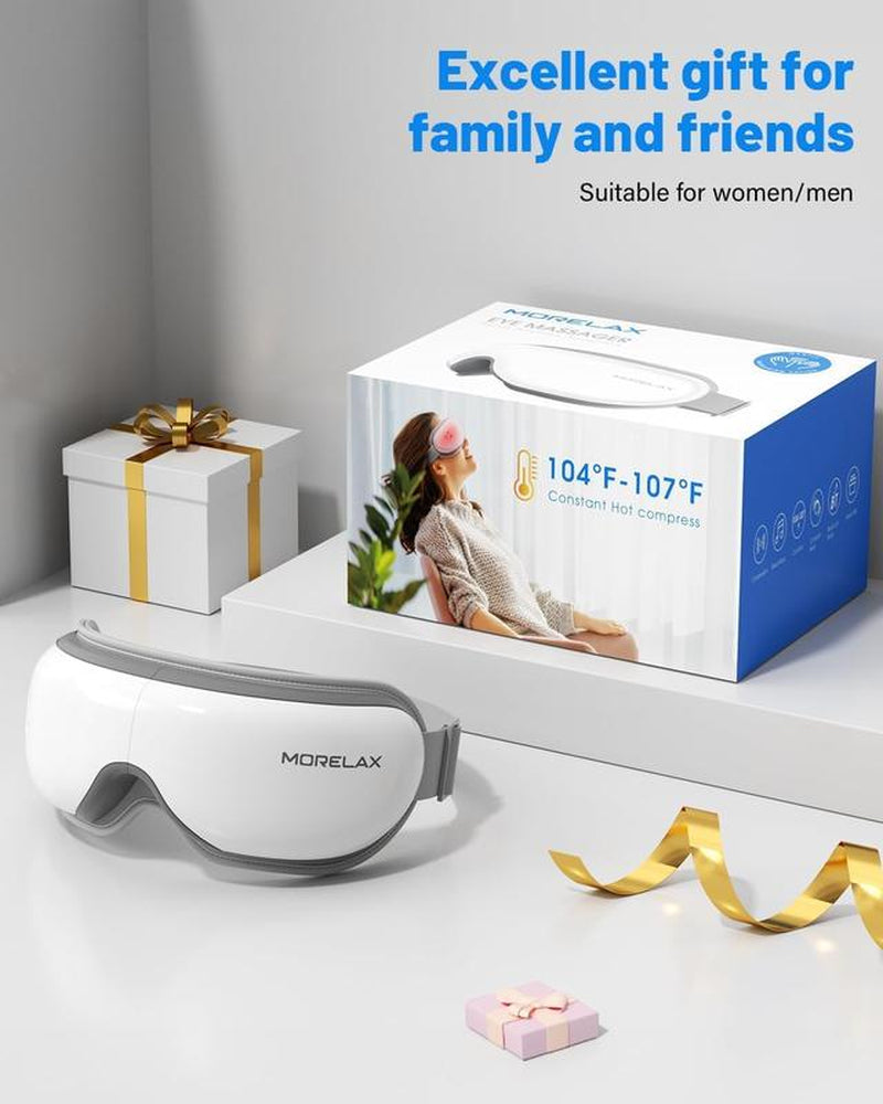 Morelax Eye Massager with Heat & Music, Sleep Eye Massager Mask, Eye Massage Device, Gift for Women & Men