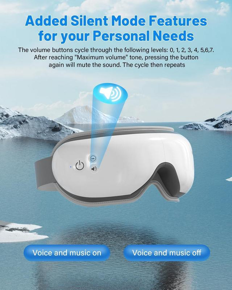 Morelax Eye Massager with Heat & Music, Sleep Eye Massager Mask, Eye Massage Device, Gift for Women & Men