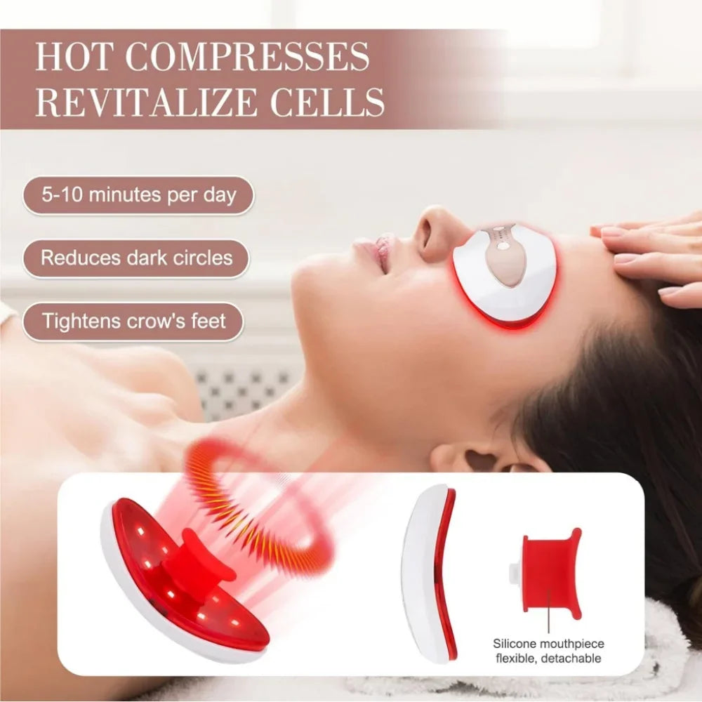 2 in 1 Lip Plumper and Eye Care Tool Red Light Therapy 4 Levels Heating Temps for Anti-Aging Smooth Wrinkles Reduce Dark Circles