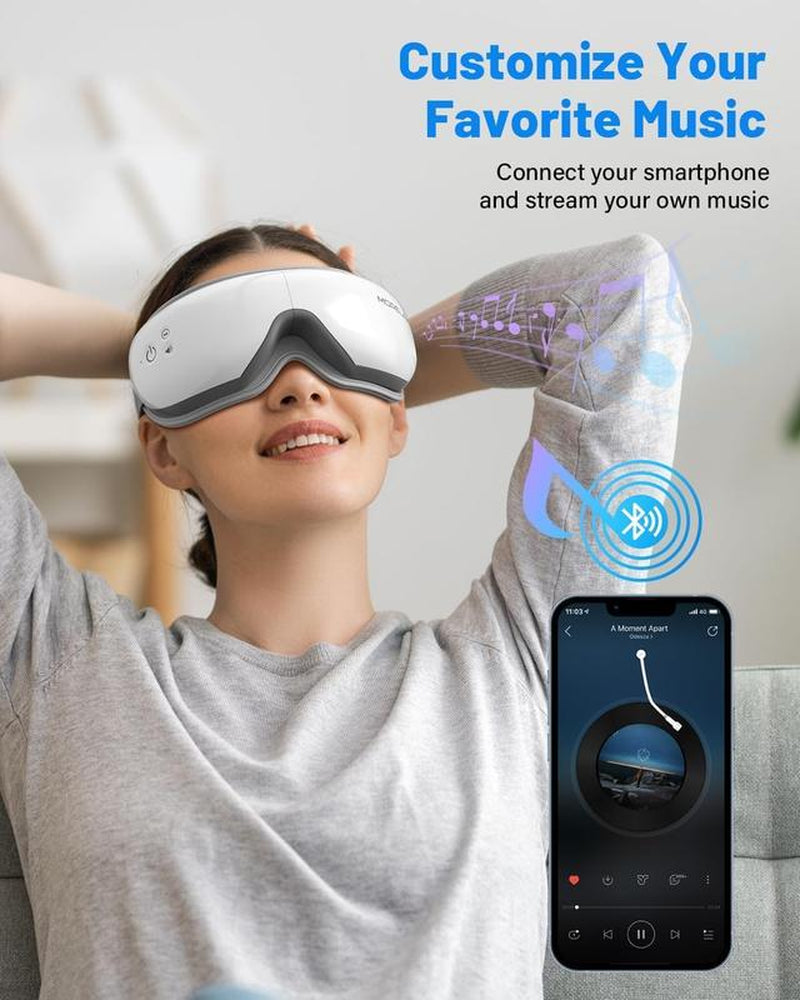 Morelax Eye Massager with Heat & Music, Sleep Eye Massager Mask, Eye Massage Device, Gift for Women & Men
