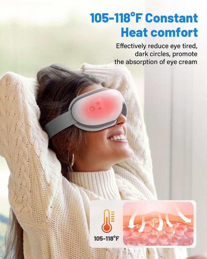Morelax Eye Massager with Heat & Music, Sleep Eye Massager Mask, Eye Massage Device, Gift for Women & Men